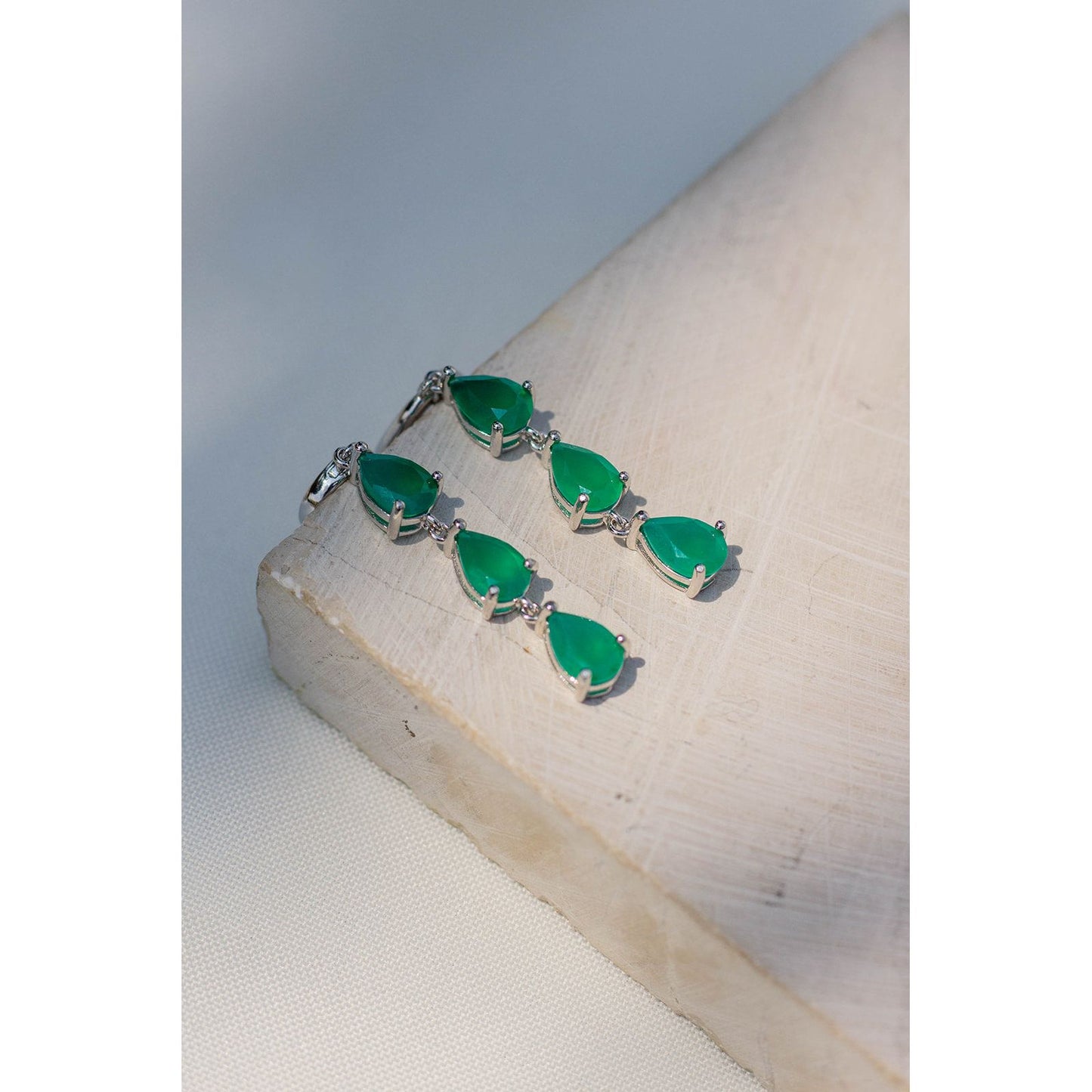 Aretes largos de ágata