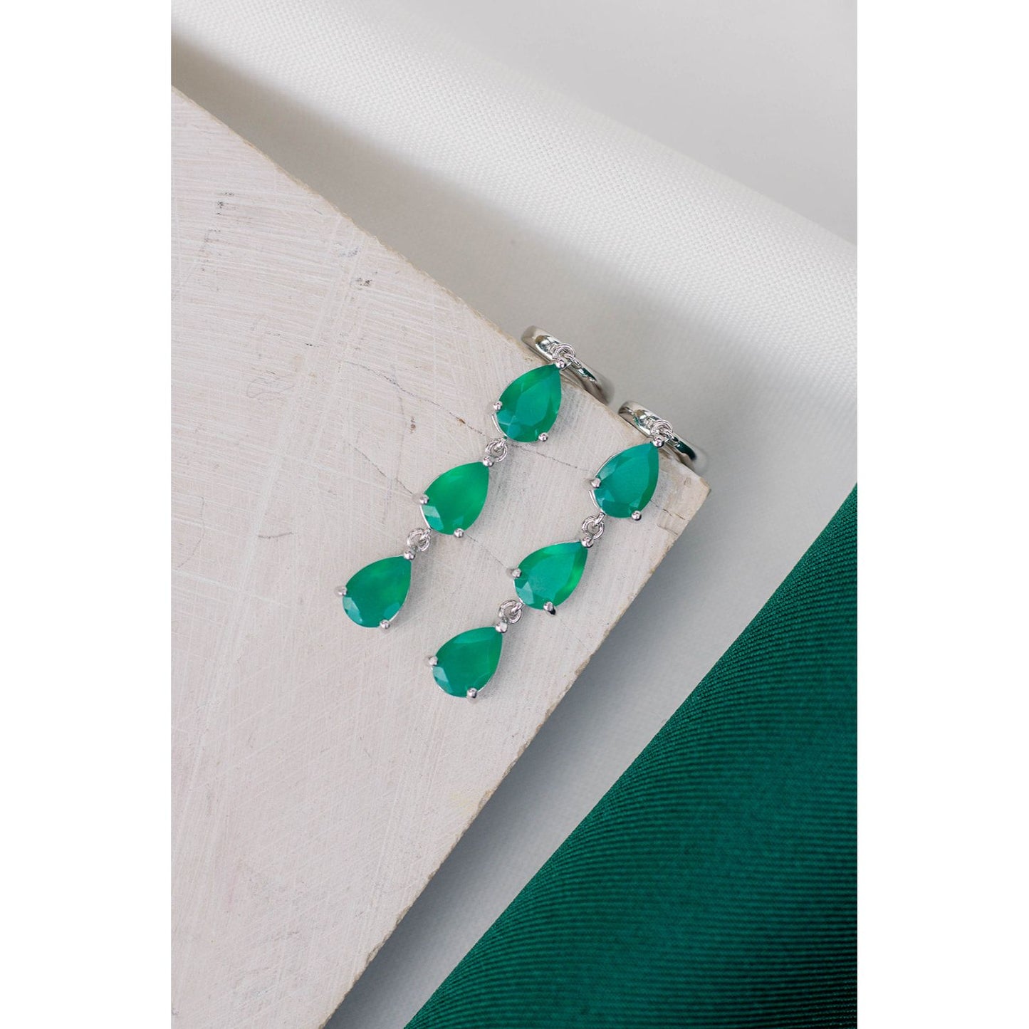 Aretes largos de ágata