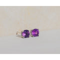 Aretes de Amatista redondos (Entrega inmediata)